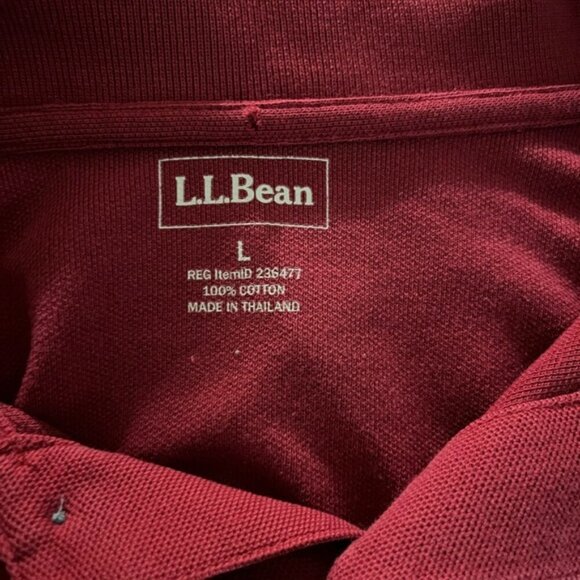 L.L. Bean Red Long-Sleeve Polo Shirt Men’s Large 100% Cotton Classic Fit - Picture 10 of 10